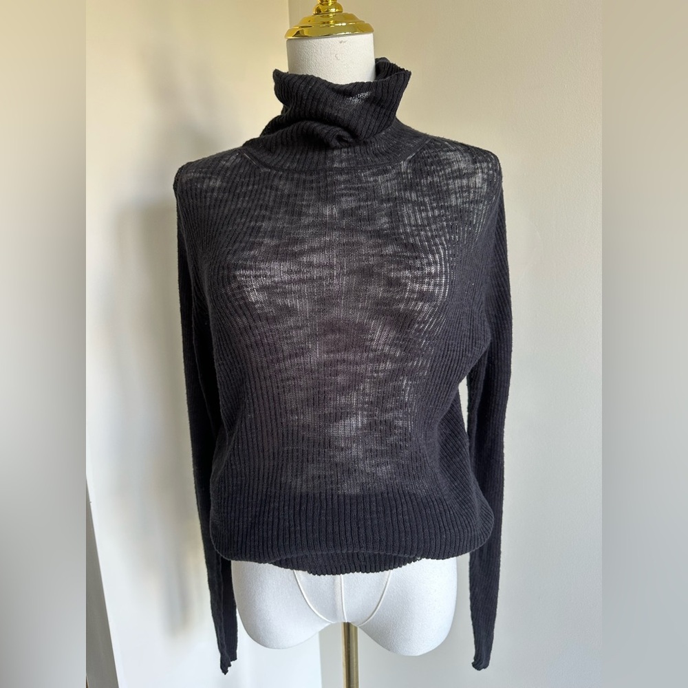 NWT Zara Black Sheer Turtleneck Sweater - Medium - Picture 2 of 9